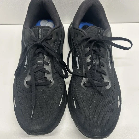 Brooks Adrenaline GTS 23 Men's Size 11.5 Wide 2E Triple Black - Missing Insoles - Picture 9 of 16